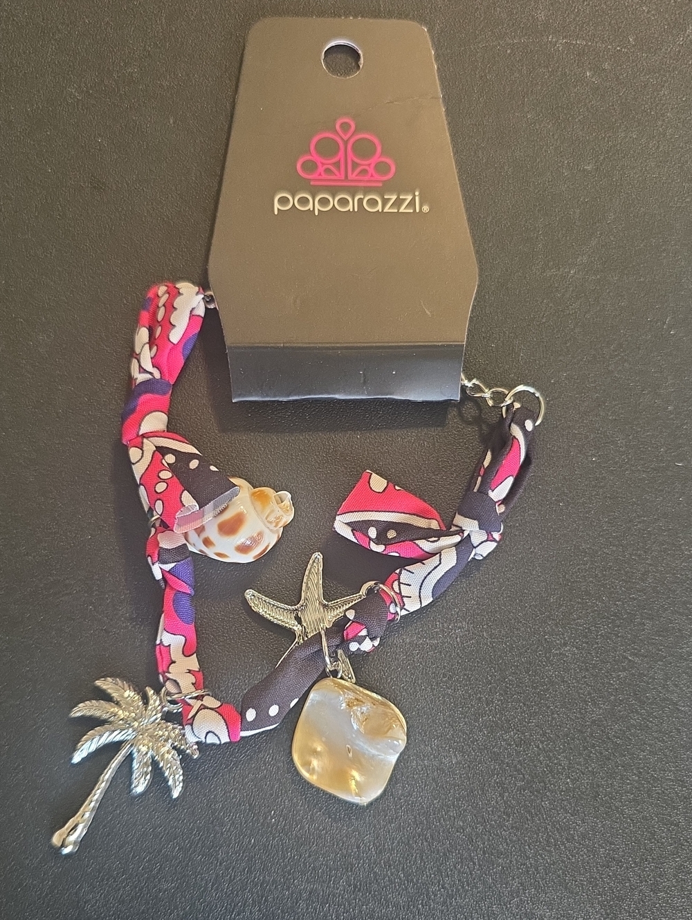 paparazzi Pink, Purple & Black Beach Charm Bracelet
